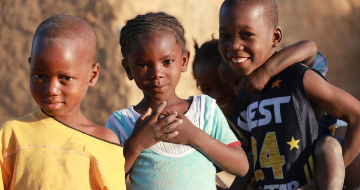 A group of young children on the street, Mali