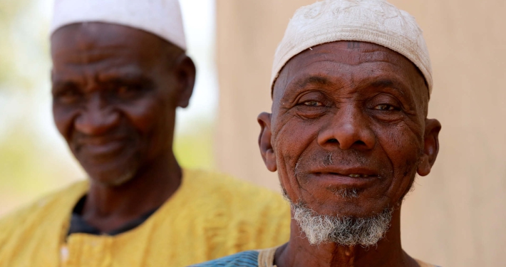 An old man wearing a white cap, Mali