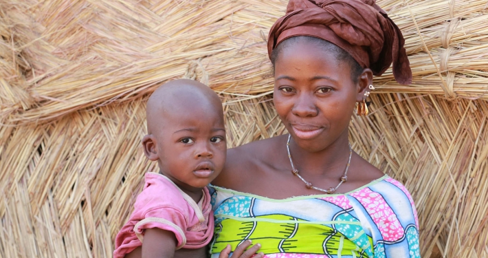 A mother holding her child, Mali
