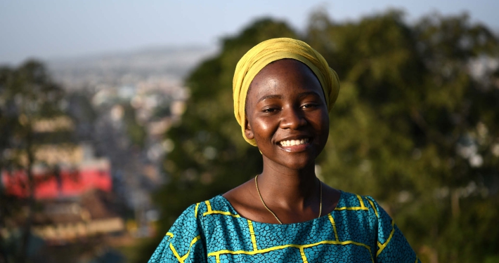 A smiling young woman